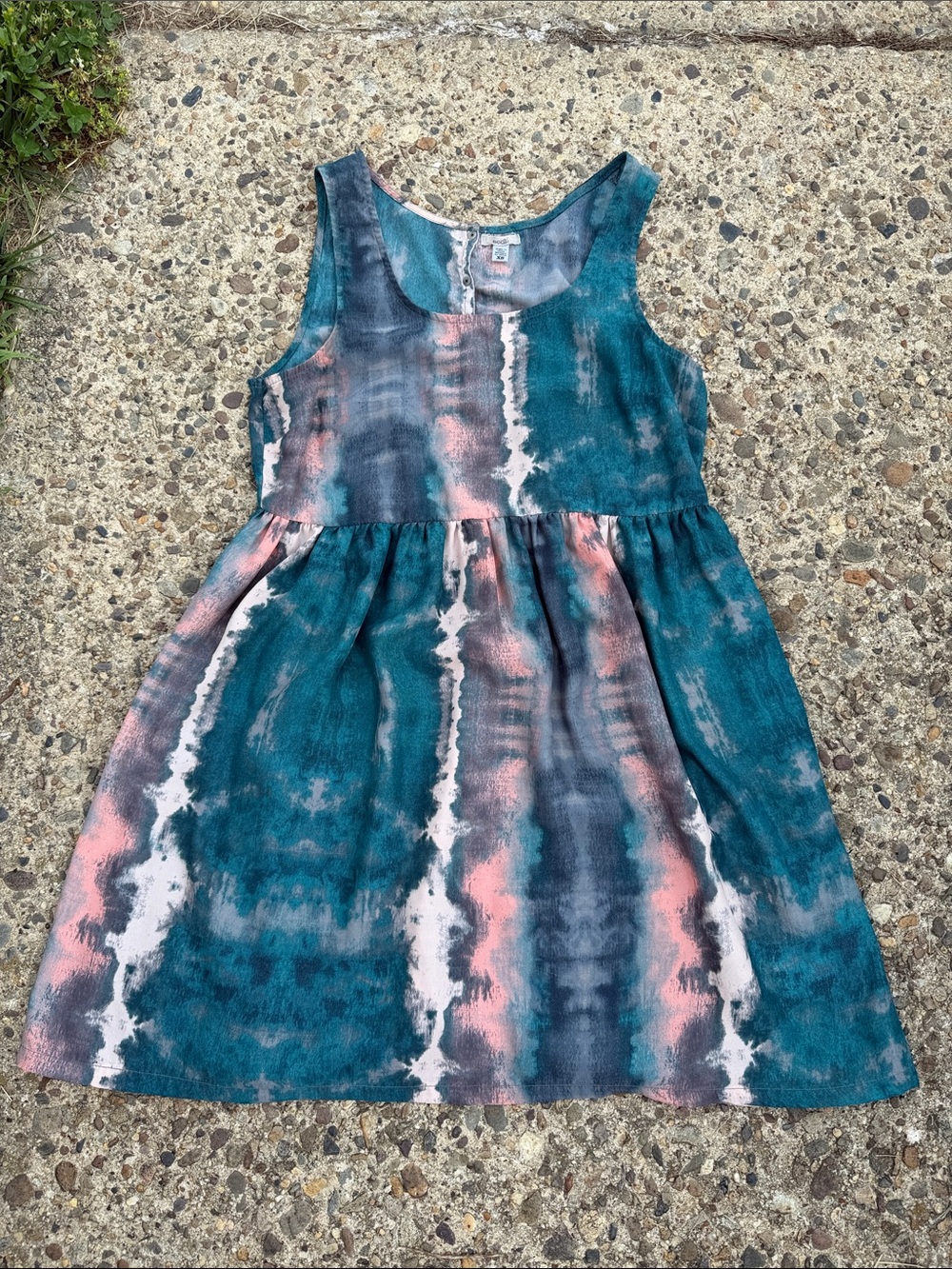 ECOTE Teal and Pink Tie-Dye Sleeveless shirt
